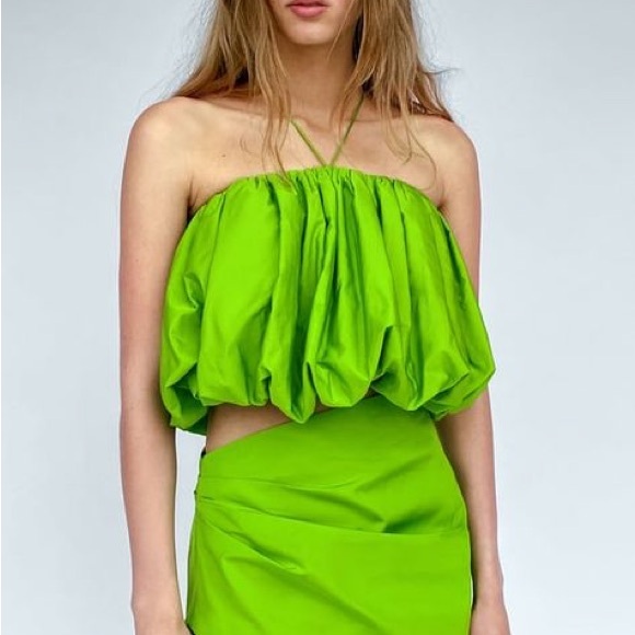 Zara Lime Green Top | Pre loved | Perfect condition - Picture 6 of 6